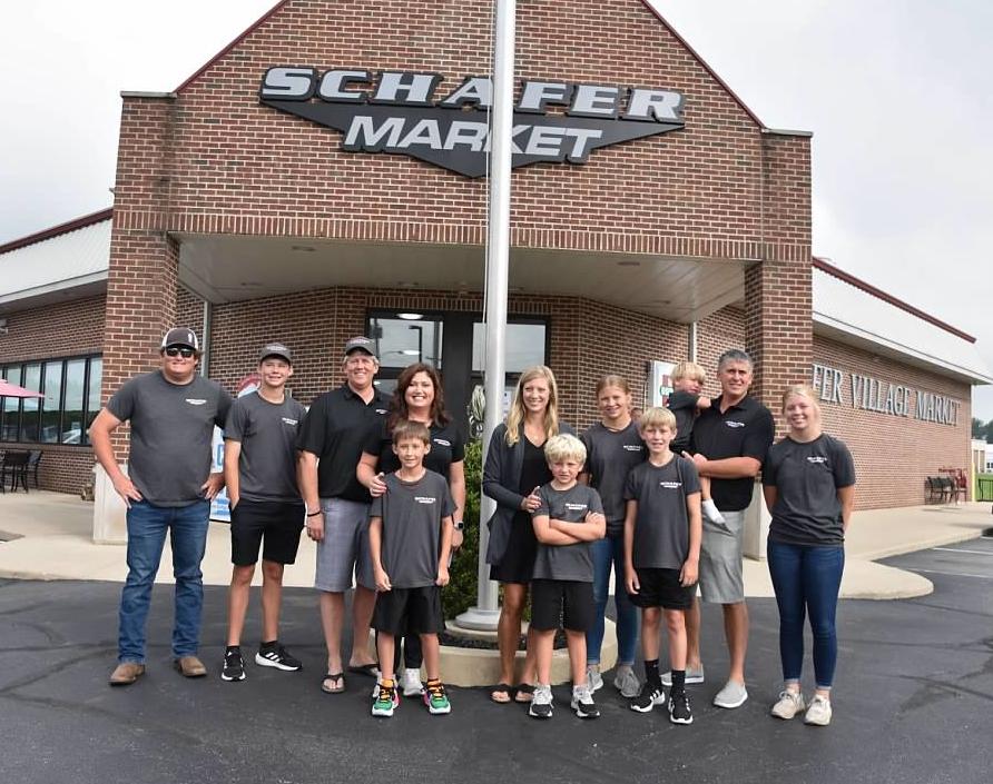 Family Members in front of Schafer Market